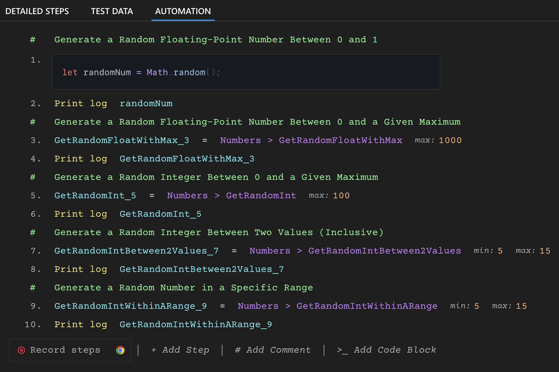 Complete code for random numbers